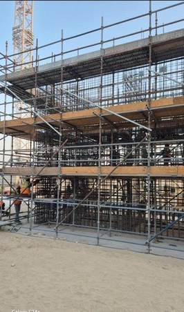 Aramco Stadium scaffolding
