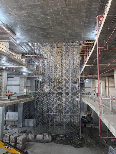 Avenues Mall interior scaffolding